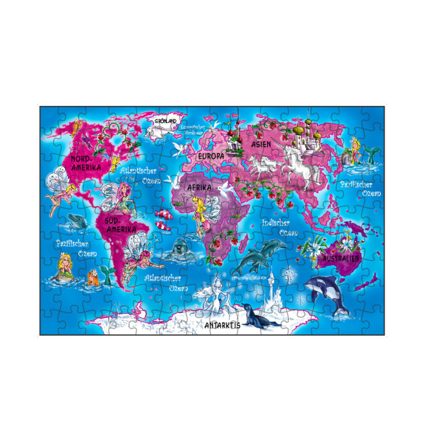 artboxONE Puzzle "Weltkarte Globus Feen Elfen" artboxONE - Für Kinder,Kartografie