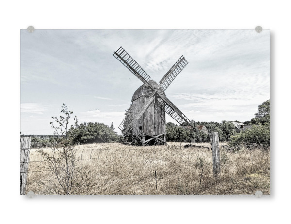 Acrylglasbild "Alte historische Windmühle" artboxONE - Natur,Architektur