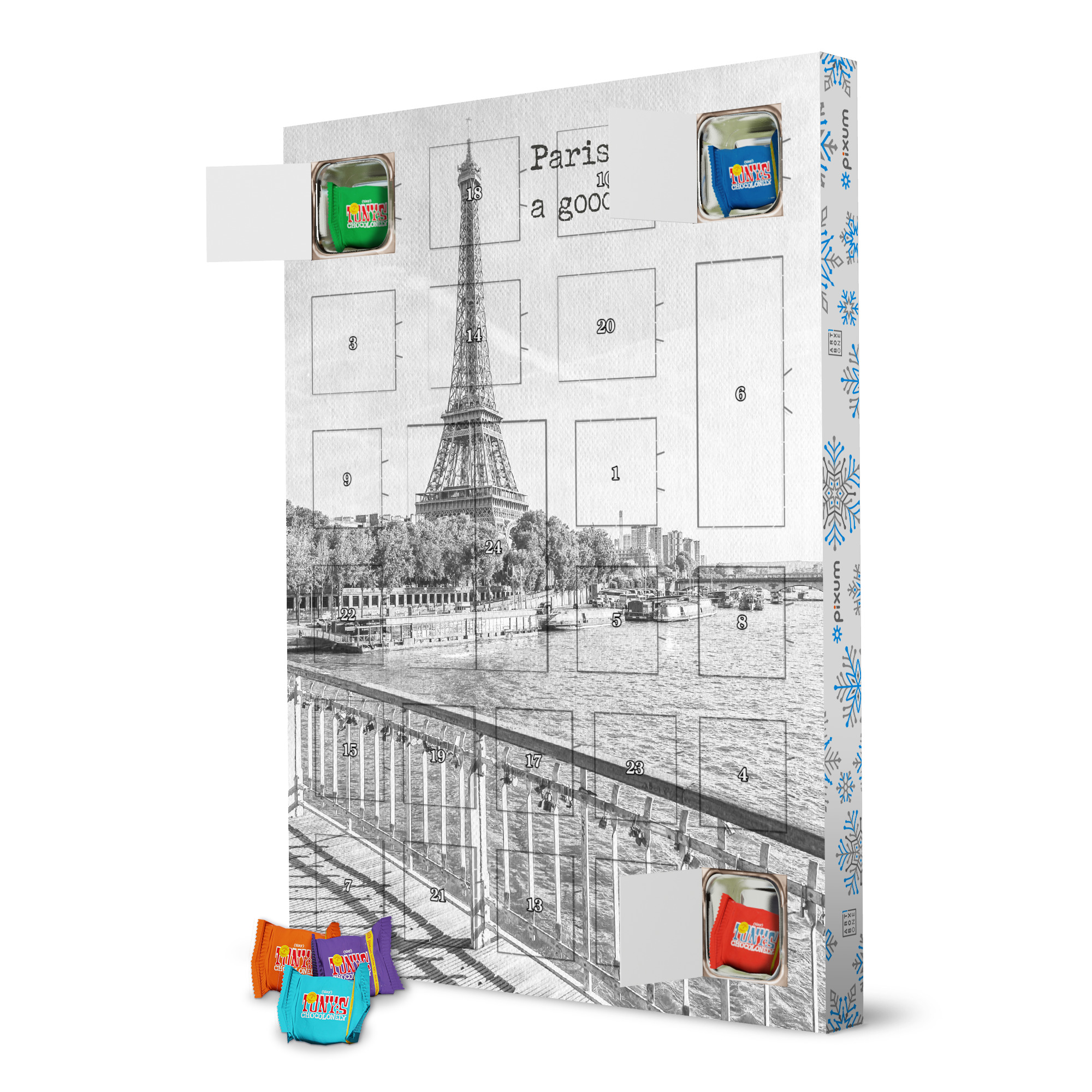 Adventskalender mit Tony's Chocolonely Paris ist immer eine gute Idee artboxONE Adventskalender Typografie