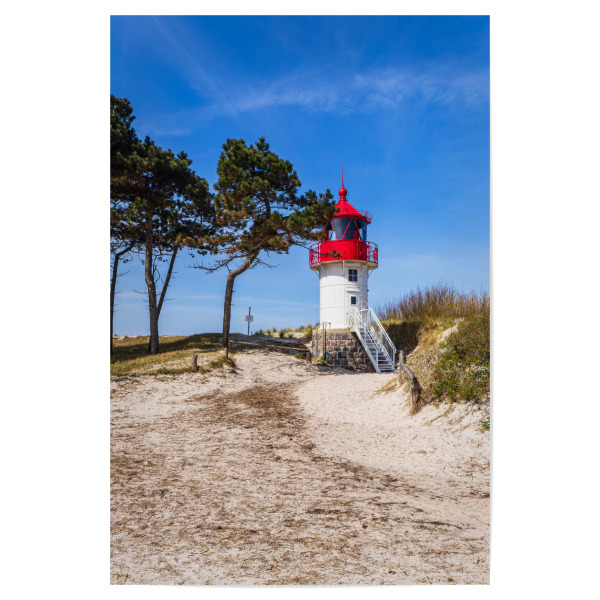 Poster "Leuchtfeuer, Windflüchter, Düne" artboxONE - Natur,Reise,Architektur,Reise / Strand und Meer
