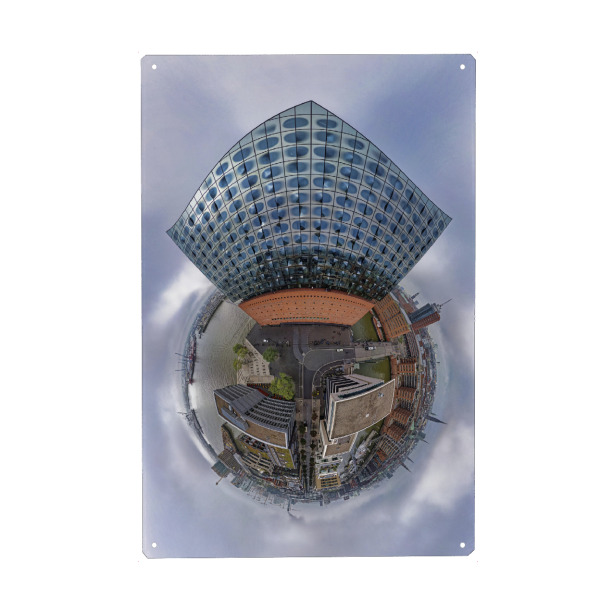 Holzbild "Elphi Ostwand - Planet" artboxONE - Städte,Städte / Hamburg,Reise,Architektur,Reise / Länder