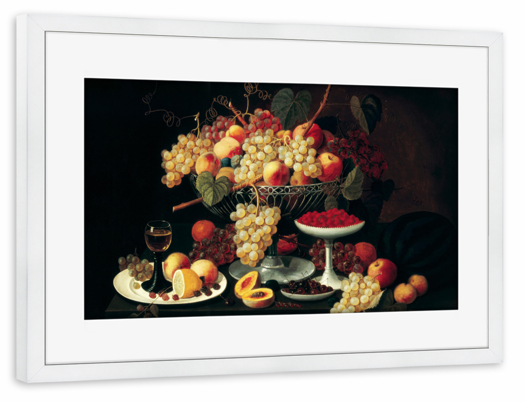 Poster mit Rahmen weiß "Stillleben mit Früchten" artboxONE - Natur,Floral