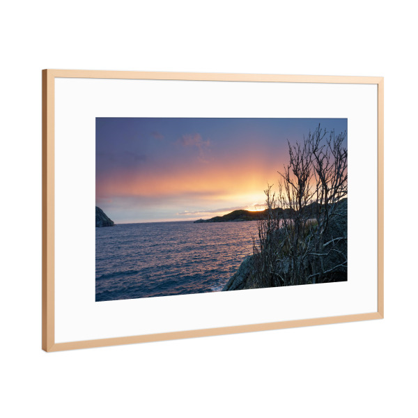 Poster mit Rahmen Kupfer "Morgenlicht am Meer" artboxONE - Natur,Reise,Reise / Strand und Meer