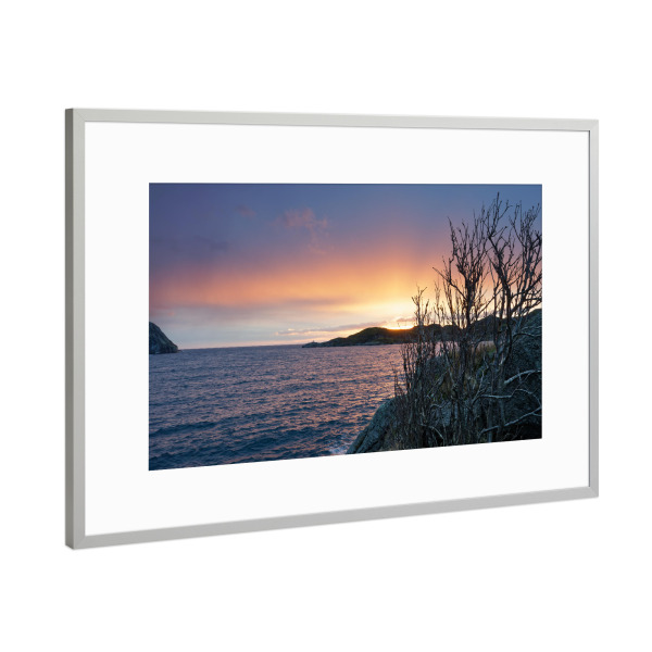 Poster mit Rahmen Silber "Morgenlicht am Meer" artboxONE - Natur,Reise,Reise / Strand und Meer