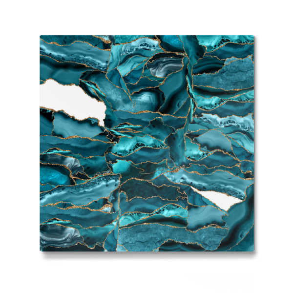 Galerie-Print "Blauer und goldener Achat" 30x30 cm artboxONE