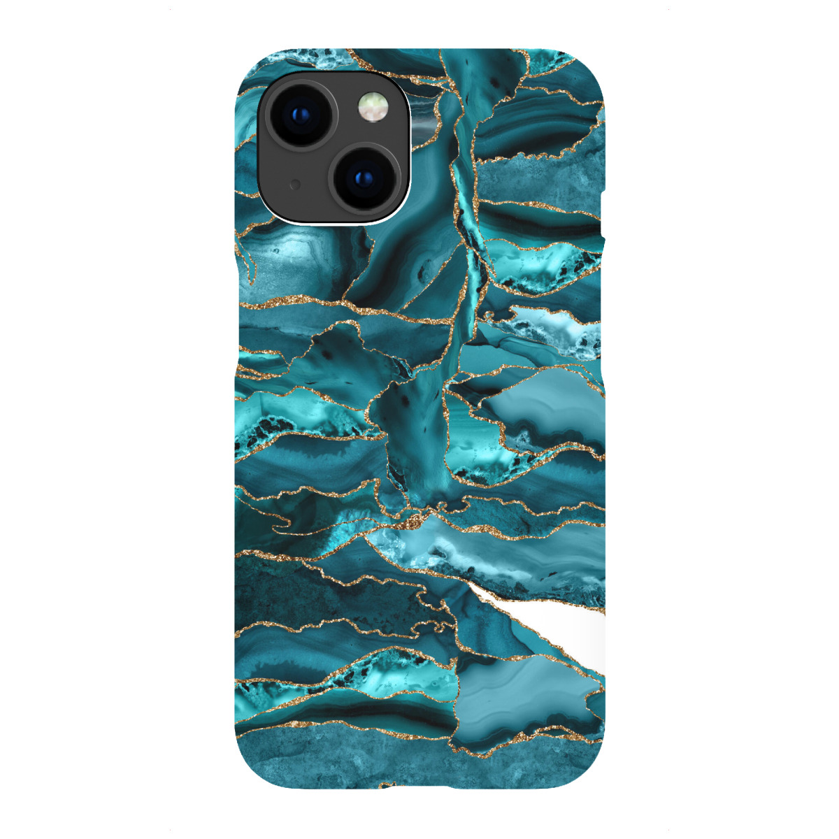 iPhone "Blauer und goldener Achat" Premium-Case Handyhülle artboxONE