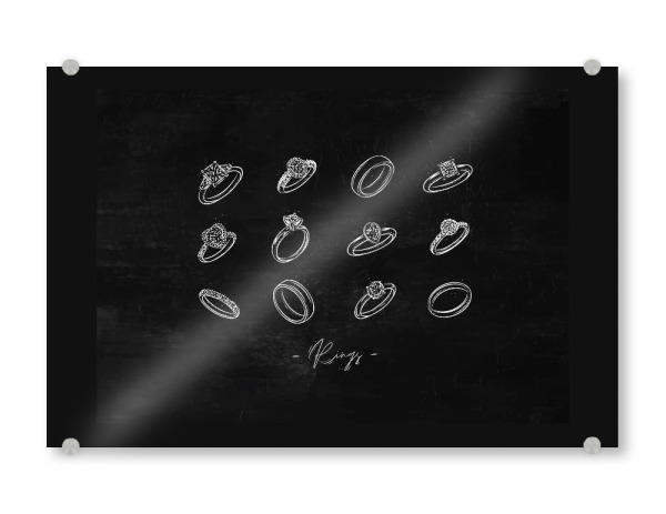 Acrylglasbild "Schmuckring Kreide im Vintage-Stil" artboxONE - Liebe,Streetart
