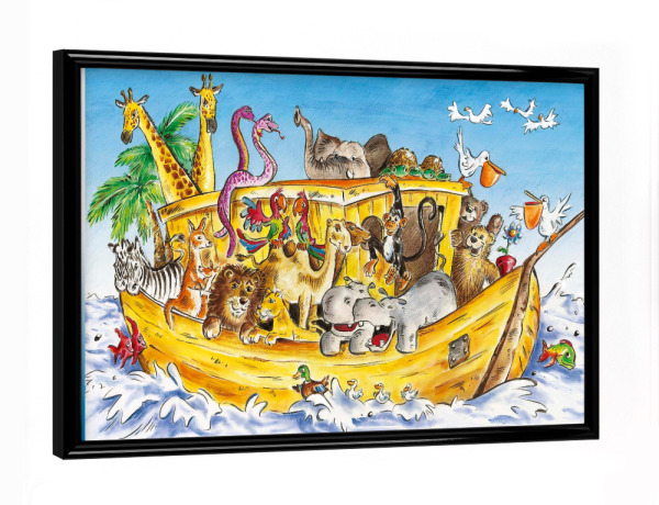 Poster mit schwarzem Rahmen "Arche Noah unterwegs" artboxONE - Für Kinder,Tiere