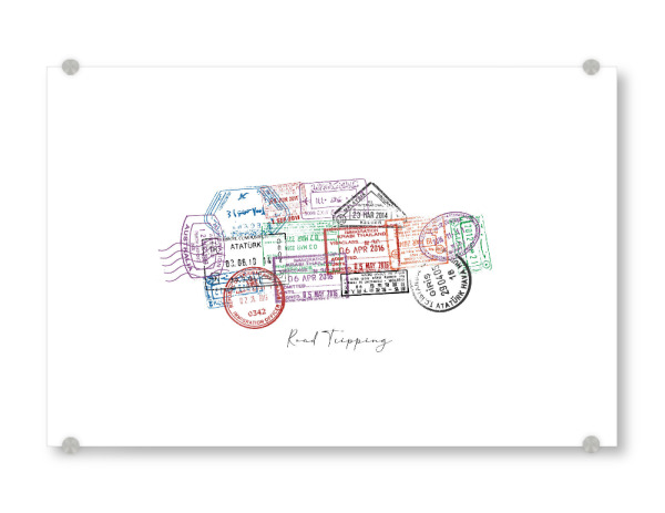 Acrylglasbild "Stempel im Autopass" artboxONE - Reise,Automobile,Reise / Länder