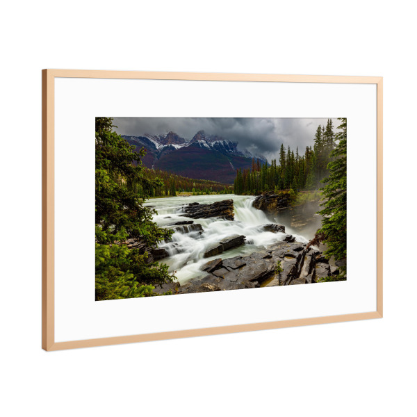 Poster mit Rahmen Kupfer "Athabasca Wasserfälle" artboxONE - Natur,Reise
