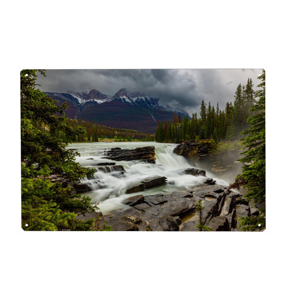 Metall Poster "Athabasca Wasserfälle" artboxONE - Natur,Reise