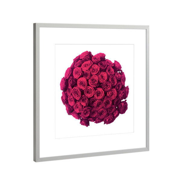 Poster mit Rahmen Silber "Ein roter Rosenstrauß" artboxONE - Floral,Liebe,Für Mama