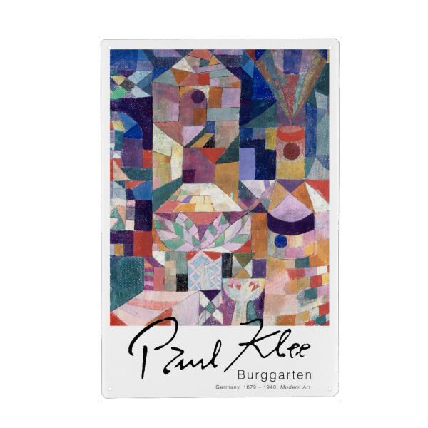 Metall Poster "Paul Klee - Burggarten" artboxONE - Abstrakt,Geometrie