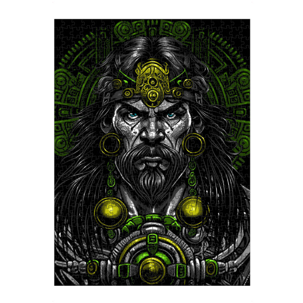 artboxONE Puzzle "Prinz Azteken" artboxONE - Comic - Aztekisch,Maya,Mexikanisch,Krieger,Porträt,Kultur,König,Stamm,Barbar,Indisch,Stammes,Indigen