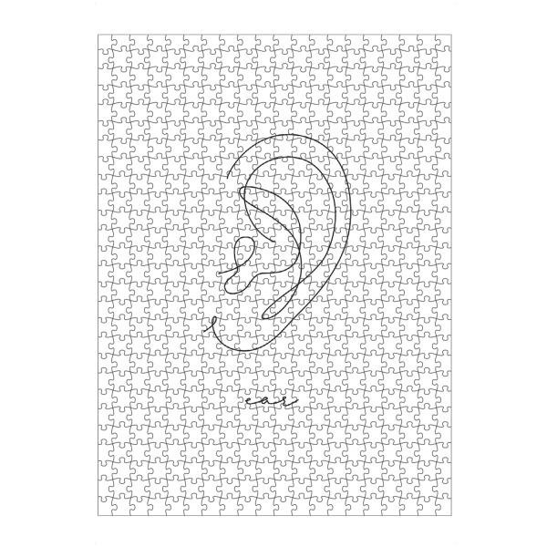 Puzzle Ravensburger "Linie des Ohrstifts" artboxONE - Menschen - Ohr,Linie,Stift,Anatomie,Symbol,Körper,Gesundheit,Medizin,Medizinische,Interne,Orgel