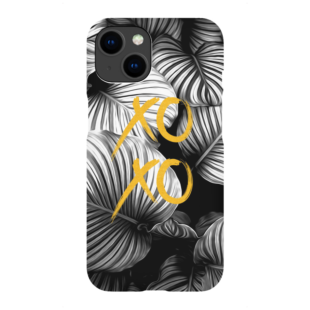 "Schwarze und weiße Blätter"für iPhone - Premium-Case Handyhülle artboxONE