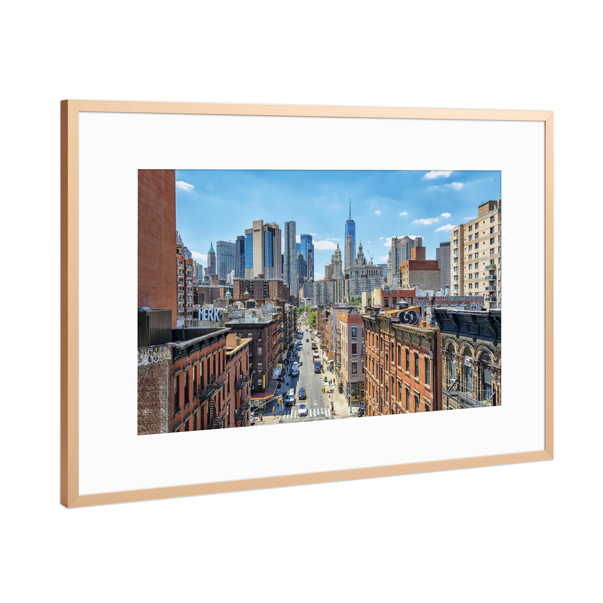 Poster mit Rahmen Kupfer "Chinatown Manhattan" artboxONE - Städte,Städte / New York,Reise,Architektur,Reise / Länder