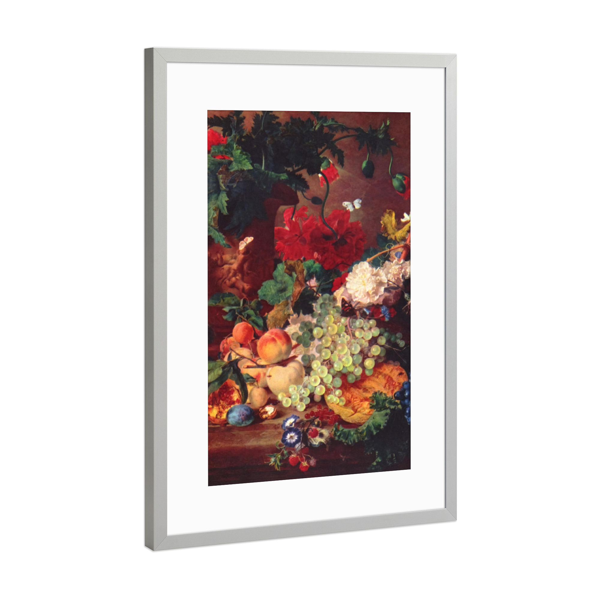 Poster mit Rahmen Silber "Obst und Blumen" artboxONE - Natur,Floral,Für Mama