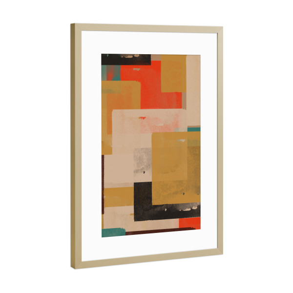 Poster mit Rahmen Gold "Papiercollage" artboxONE - Abstrakt,Geometrie,Weihnachten - Papier,Collage,Abstrakt,Kunst,Bunt,Bunt,Wandkunst,Galeriewand