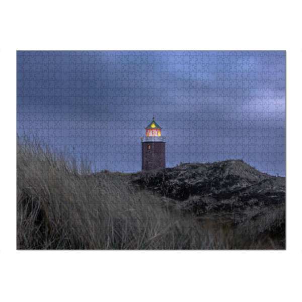 Puzzle Ravensburger "Quermarkenfeuer Sylt - Dämmerung" artboxONE - Natur,Reise / Strand und Meer