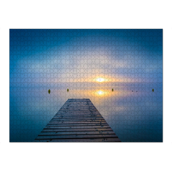 Puzzle Ravensburger "Sonnenaufgang am See" artboxONE - Natur - Mecklenburgische seenplatte,Badesteg,Nebel,Landschaft,Mecklenburg-vorpommern,Natur