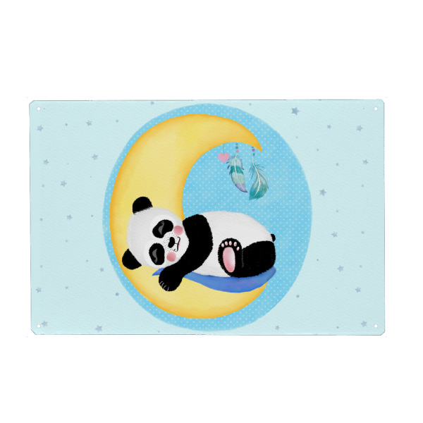 Metall Poster "Panda Babyboy" artboxONE - Für Kinder,Tiere,Liebe