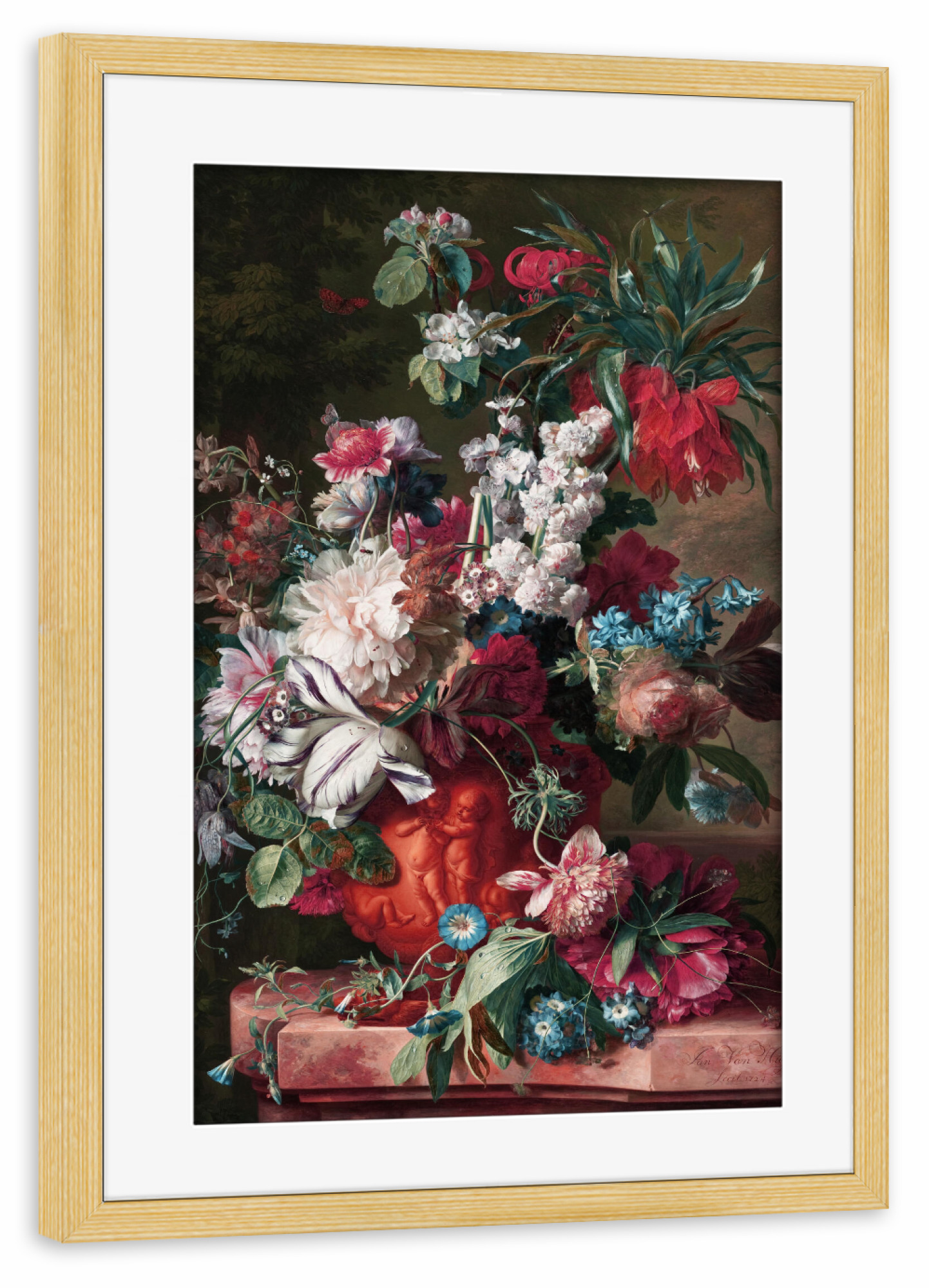 Poster mit Rahmen kiefer "Blumenstrauß in einer Urne" artboxONE - Natur,Floral,Liebe,Für Mama