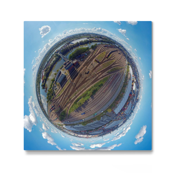 Galerie-Print "Rangierbahnhof im Hamburger Hafen" 30x30 cm artboxONE
