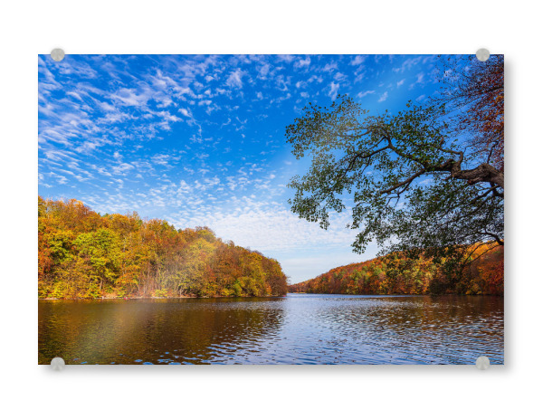 Acrylglasbild "Herbst, See, Wald" artboxONE - Natur,Reise
