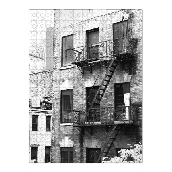 Puzzle Ravensburger "New York City - Feuertreppe" artboxONE - Städte,Städte / New York,Reise,Schwarzweiß,Architektur