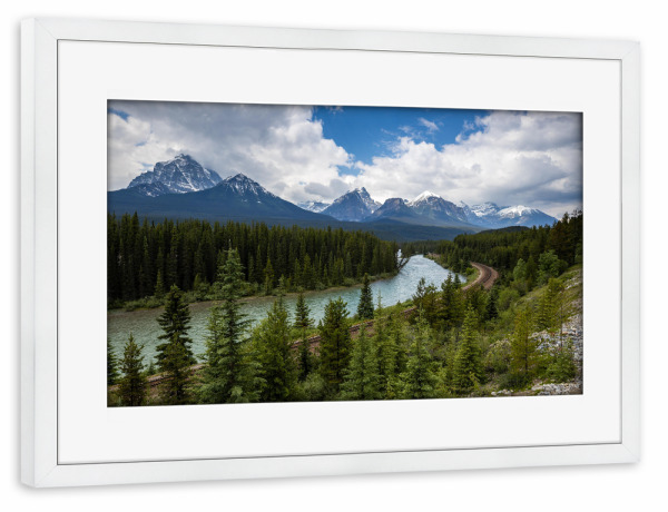 Poster mit Rahmen weiß "Der Bow River" artboxONE - Natur,Reise