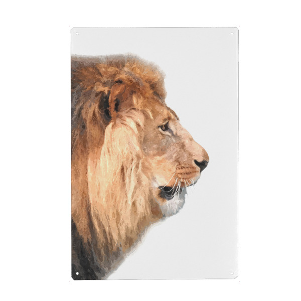 Holzbild "Löwenprofil" artboxONE - Tiere - Löwe,Tier,Tiere,Dschungel,Zoo,Porträt,Profil,Savanne,Wildes,Afrikanisches tier