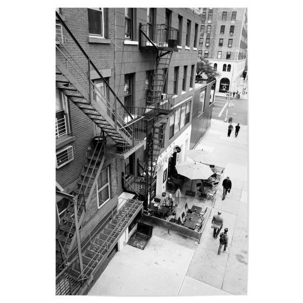 Poster 30x20 cm "New York City - Café" artboxONE - Städte,Städte / New York,Reise,Schwarzweiß,Architektur