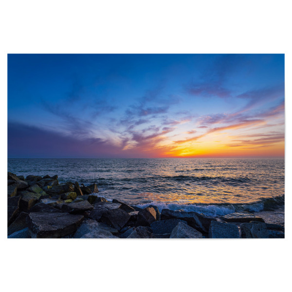 Poster 30x20 cm "Steine, Meer, Sonnenuntergang" artboxONE - Natur,Reise,Reise / Strand und Meer