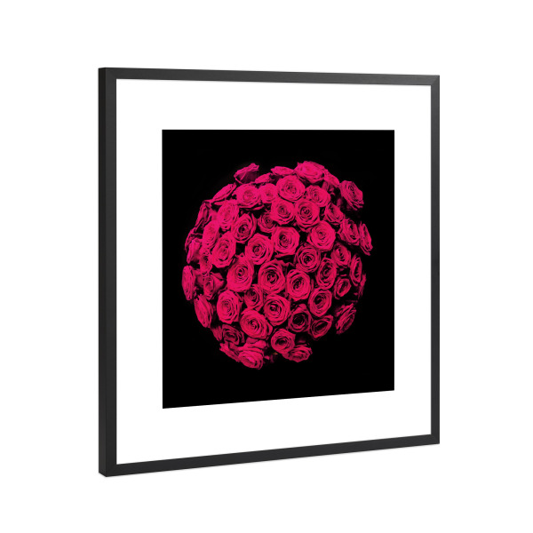 Poster mit Rahmen Schwarz (Metallic) "Ein Rosengruß" artboxONE - Floral - Rosen,Rote,Rosenstrauß,Valentinstag,Liebe,Rosengruß,Geburtstag,Geschenk
