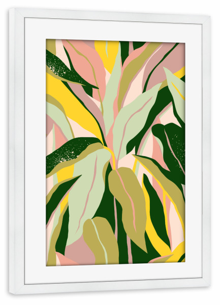 Poster mit Rahmen weiß "Tropical Houseplant" artboxONE - Natur