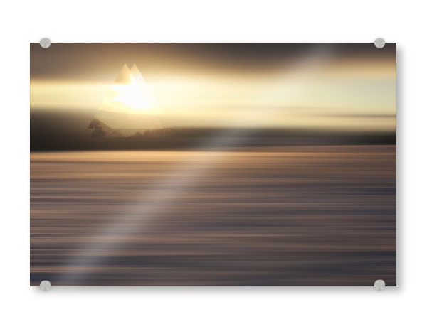 Acrylglasbild "Bewegte Schneelandschaft" artboxONE - Natur,Reise,Abstrakt - Schnee,Abstrakt,Landschaft,Sonnenuntergang,Winter,Berge