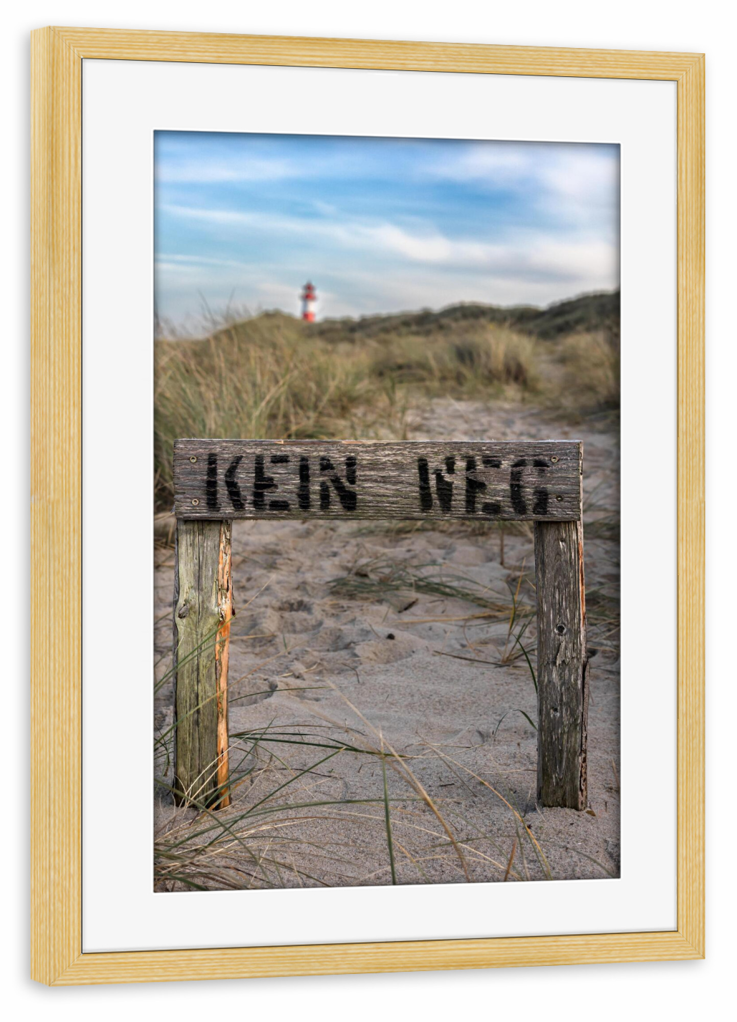 Poster mit Rahmen kiefer "Kein Weg - Sylt in den Dünen" artboxONE - Reise / Strand und Meer