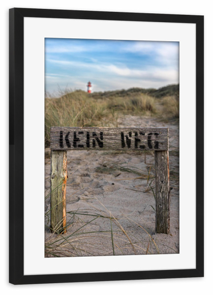 Poster mit Rahmen schwarz "Kein Weg - Sylt in den Dünen" artboxONE - Reise / Strand und Meer