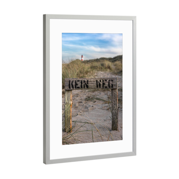 Poster mit Rahmen Silber "Kein Weg - Sylt in den Dünen" artboxONE - Reise / Strand und Meer