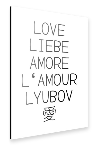 Alu-Dibond "Liebe international" 30x20 cm artboxONE