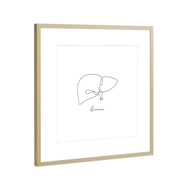 Poster mit Rahmen Gold "Leber-Stift-Linie" artboxONE - Streetart