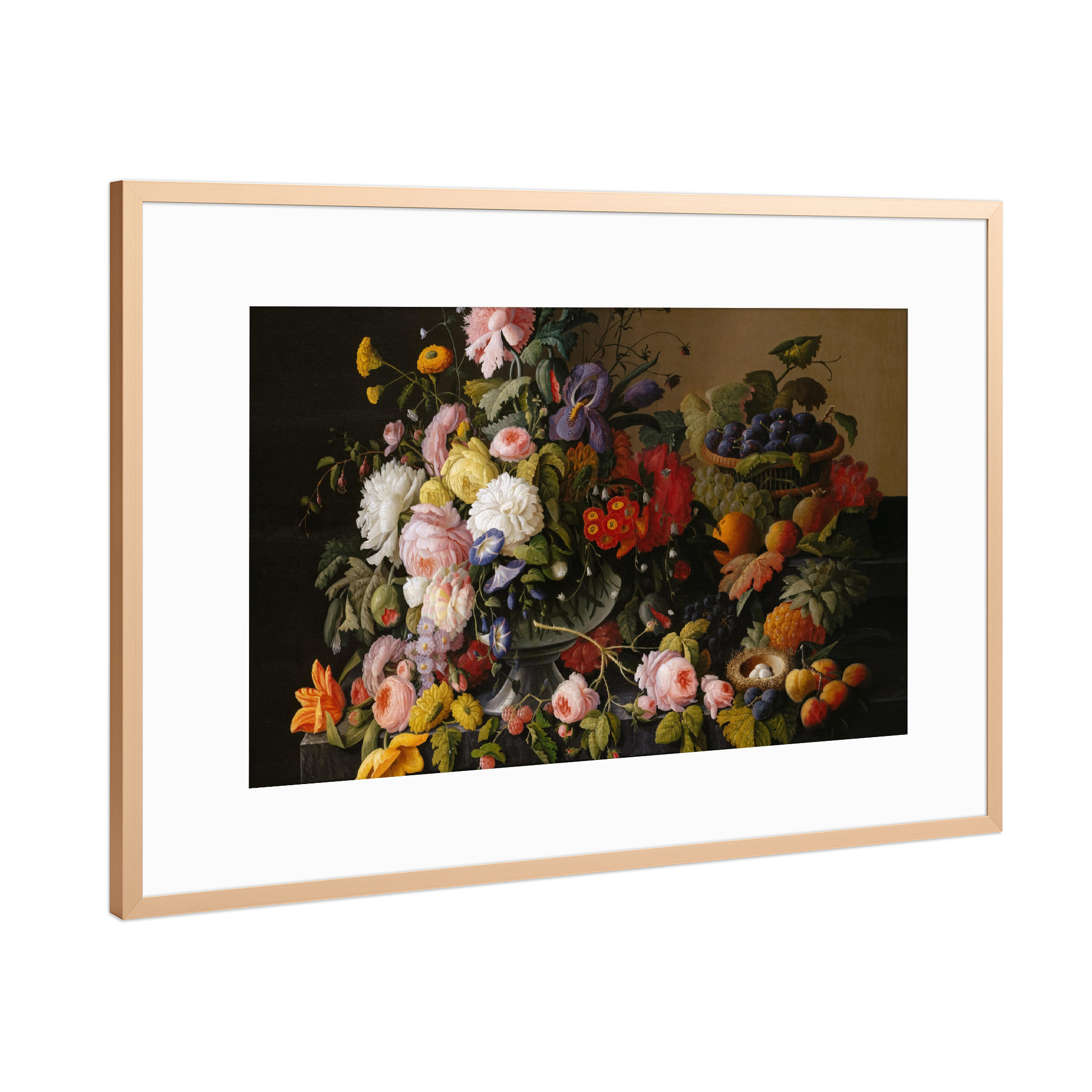 Poster mit Rahmen Kupfer "Blumen und Früchte" artboxONE - Natur,Floral