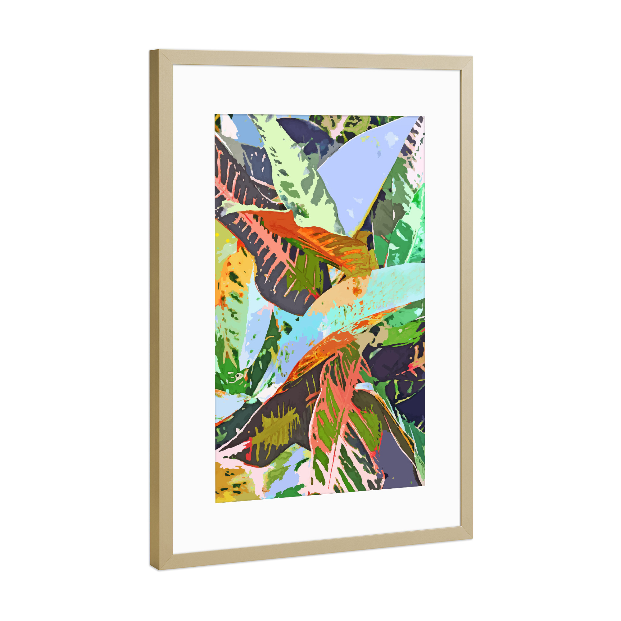 Poster mit Rahmen Gold "Dschungelpflanzen" artboxONE - Natur,Floral,Abstrakt