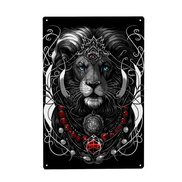 Holzbild "Moderner Löwe voller Juwelen" artboxONE - Tiere