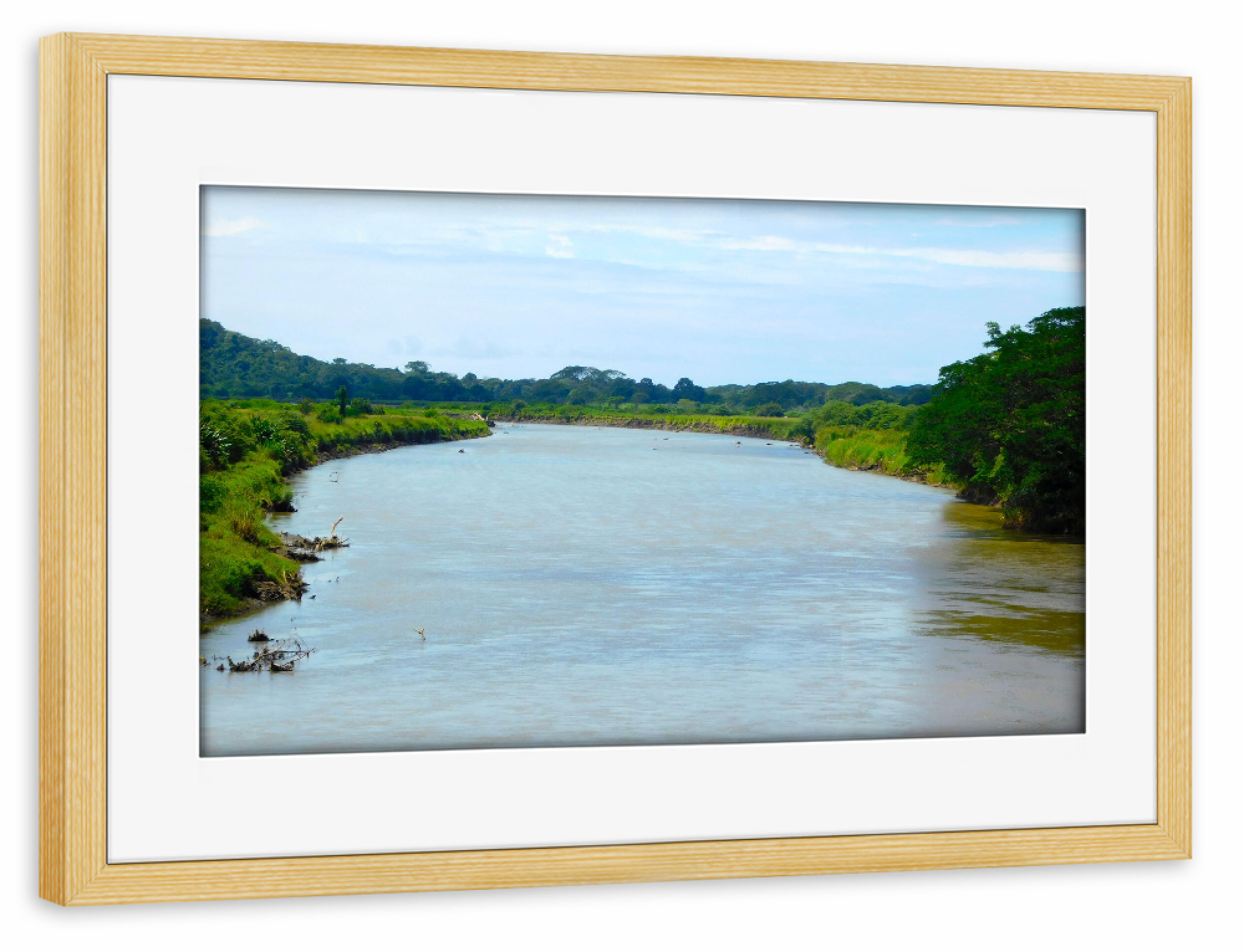 Poster mit Rahmen kiefer "Flusslandschaft in Costa Rica" artboxONE - Natur,Reise,Reise / Länder