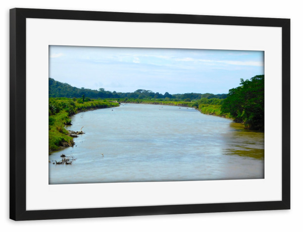 Poster mit Rahmen schwarz "Flusslandschaft in Costa Rica" artboxONE - Natur,Reise,Reise / Länder