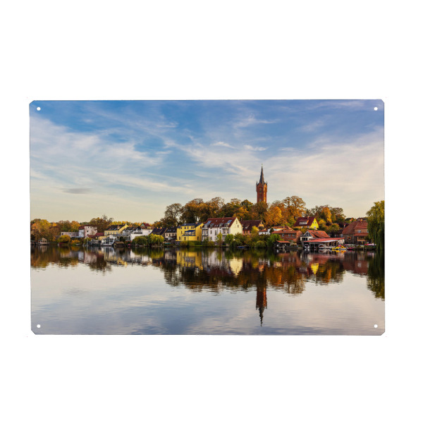 Holzbild "Wolken, Kirche, Stadt" artboxONE - Natur,Reise,Architektur