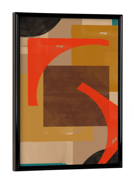 Poster mit schwarzem Rahmen "Bunte Scherenschnitt" artboxONE - Abstrakt,Geometrie,Weihnachten