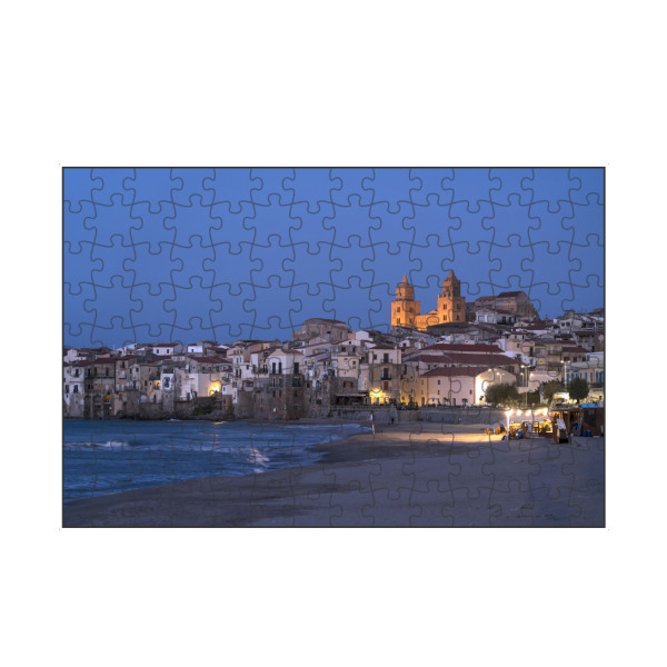 artboxONE Puzzle "Cefalu Sizilien" artboxONE - Städte,Reise - Sizilien,Cefalu,Kathedrale,Nacht,Strand,Italien - Bild sizilien